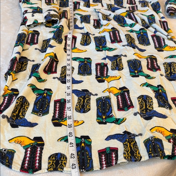 Joe Boxer for Neiman Marcus Cowboy Boot Flannel Nightshirt pajamas size L / XL - Picture 6 of 10